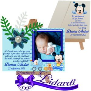 Marturii botez magneti handmade Mickey Mouse