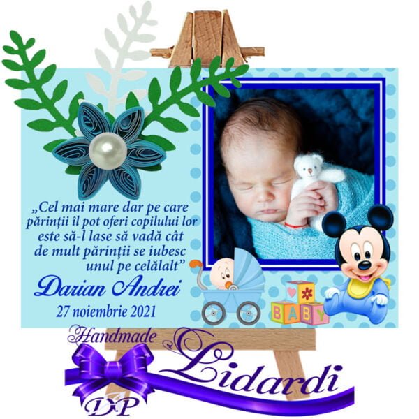 Marturii botez magneti handmade Mickey Mouse
