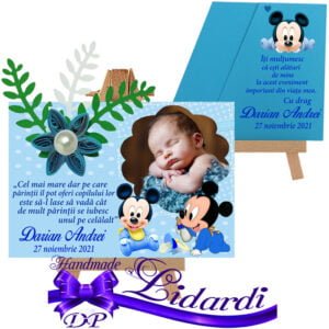 Marturii botez magneti handmade Mickey Mouse