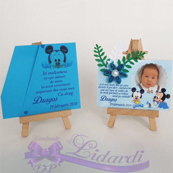 Marturii botez magneti handmade Mickey Mouse