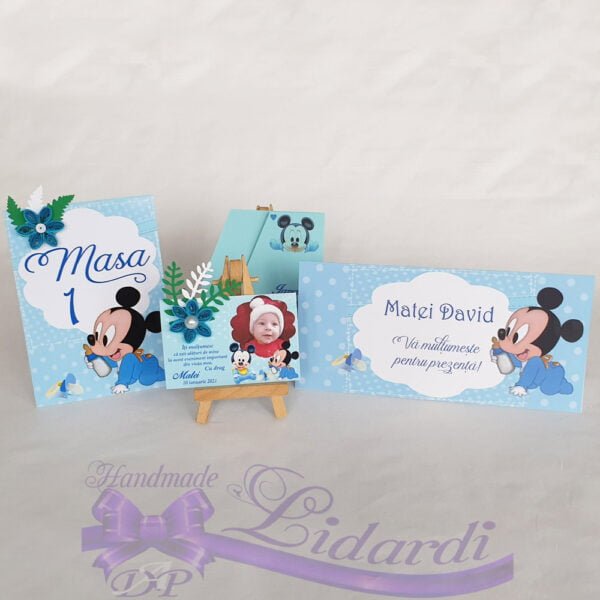 Marturii botez magneti handmade Mickey Mouse