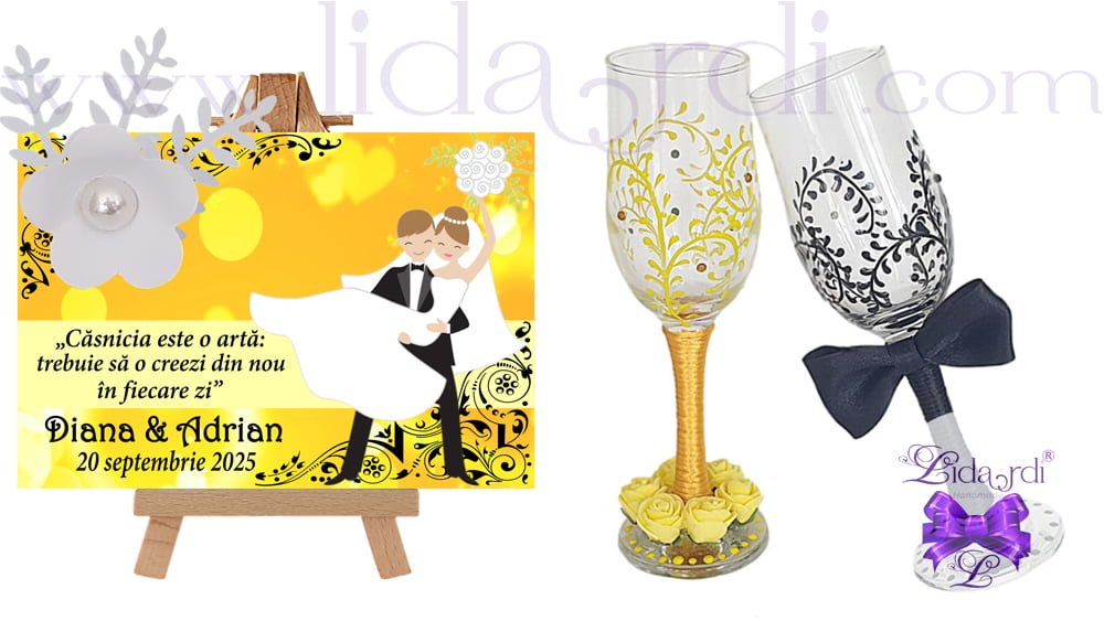 Marturii nunta magneti dreptunghi