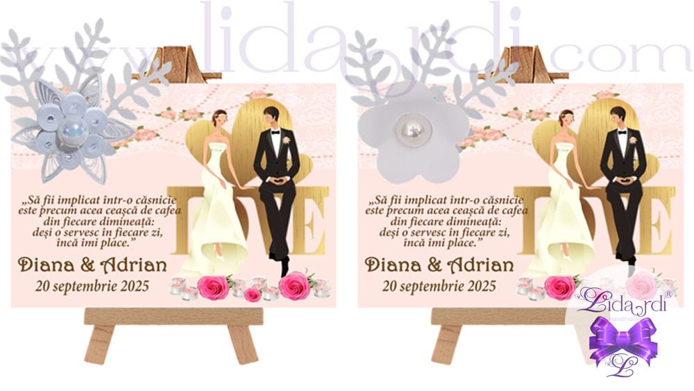 Marturii nunta magneti handmade