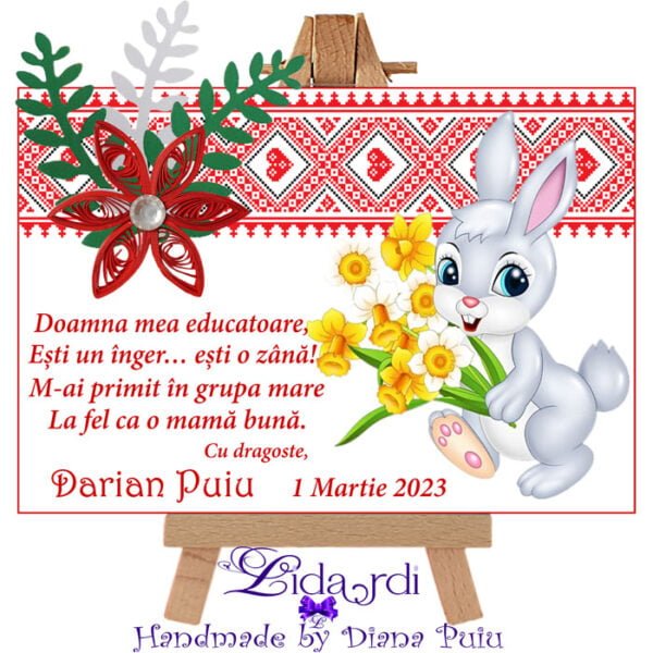 Martisoare magneti handmade Iepurasi