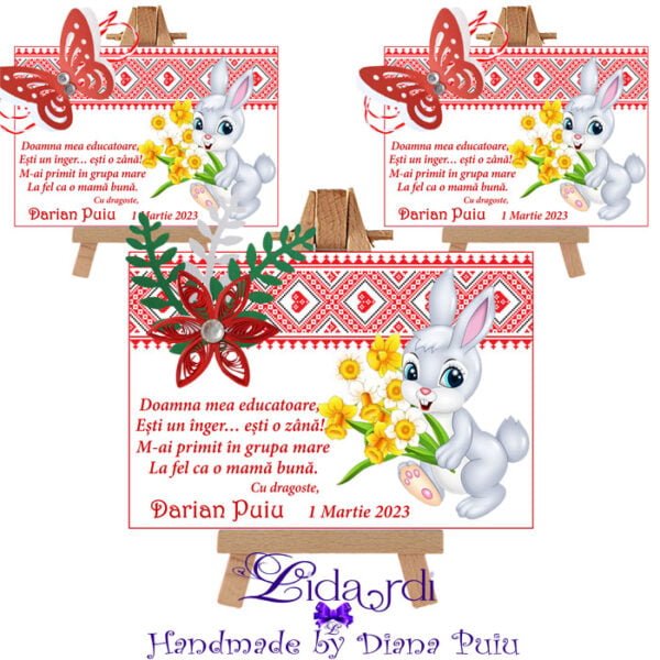 Martisoare magneti handmade Iepurasi