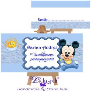 Plic bani botez Mickey Mouse