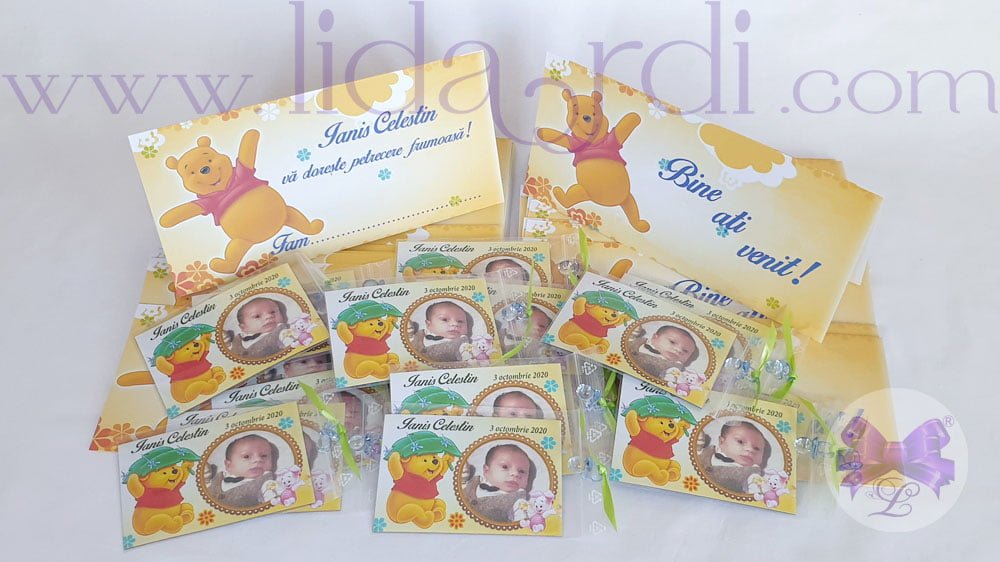 Marturii botez magneti dreptunghi Winnie the Pooh