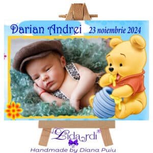 Marturii botez magneti dreptunghi Winnie the Pooh