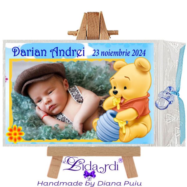 Marturii botez magneti dreptunghi Winnie the Pooh
