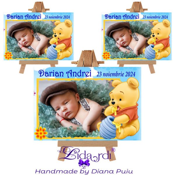 Marturii botez magneti dreptunghi Winnie the Pooh