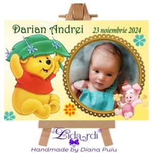 Marturii botez magneti dreptunghi Winnie the Pooh