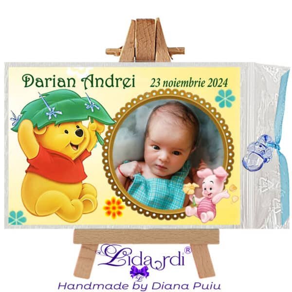 Marturii botez magneti dreptunghi Winnie the Pooh