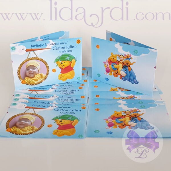 Invitatie botez dubla Winnie the Pooh