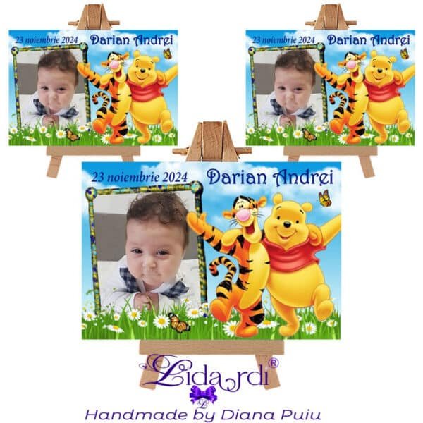 Marturii botez magneti dreptunghi Winnie the Pooh