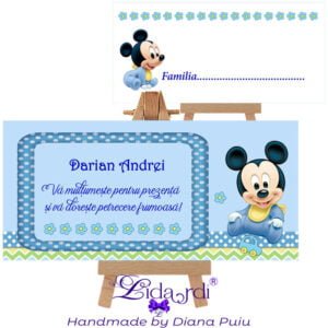 Plic bani botez Mickey Mouse