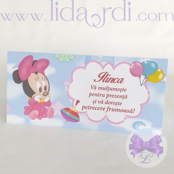 Plic bani botez Minnie Mouse