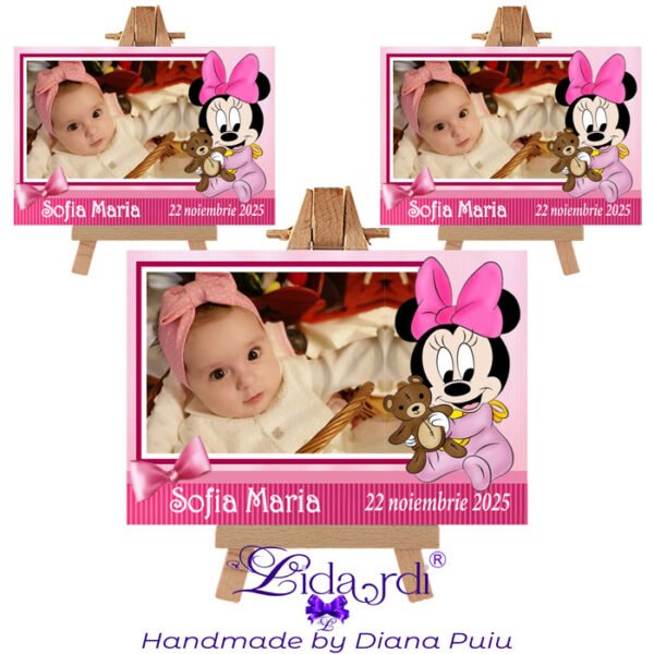 Marturii botez magneti dreptunghi Minnie Mouse