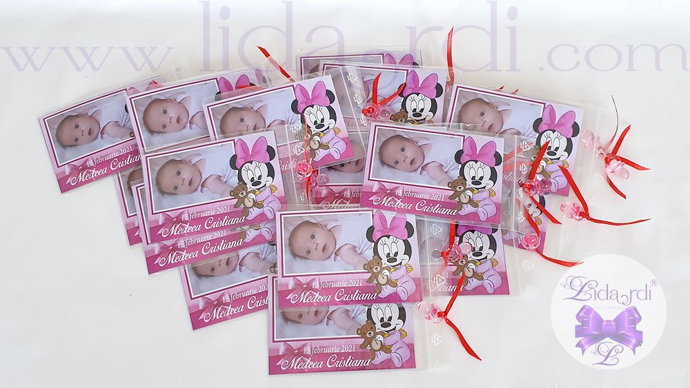 Marturii botez magneti dreptunghi Minnie Mouse