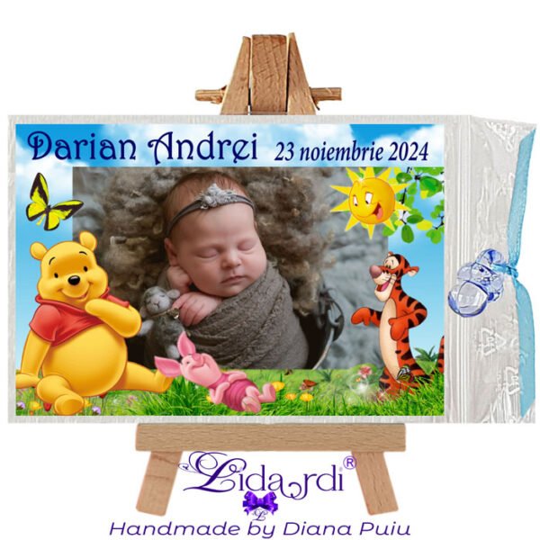 Marturii botez magneti dreptunghi Winnie the Pooh