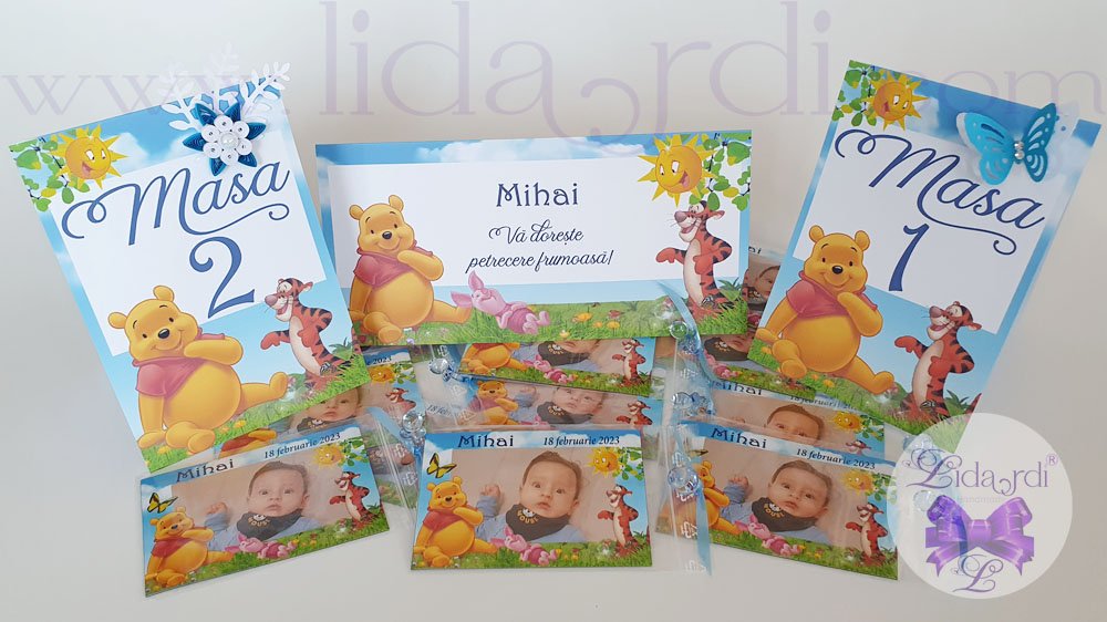 Marturii botez magneti dreptunghi Winnie the Pooh