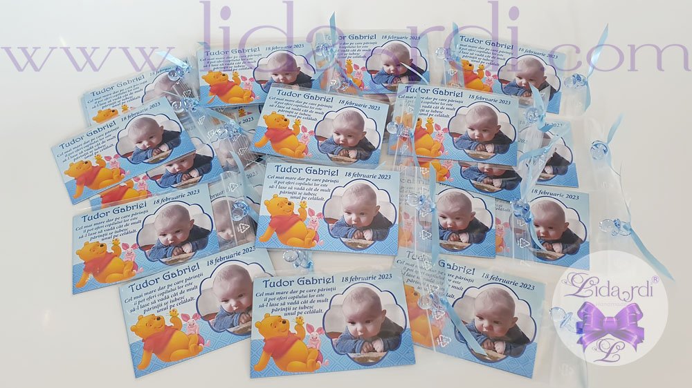 Marturii botez magneti dreptunghi Winnie the Pooh