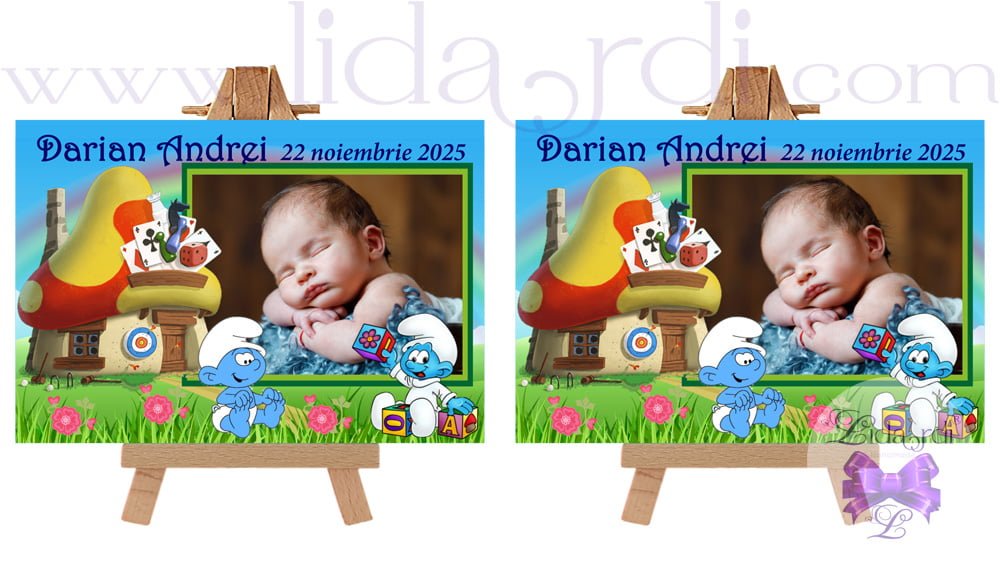 Marturii botez magneti dreptunghi Strumfi