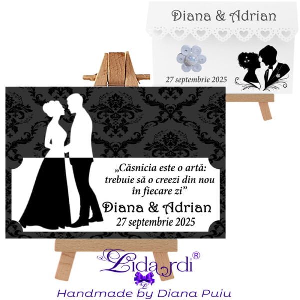 Marturii nunta magneti dreptunghi