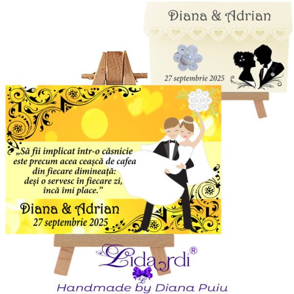 Marturii nunta magneti dreptunghi