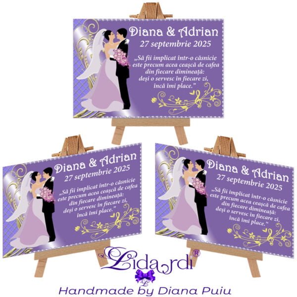 Marturii nunta magneti dreptunghi
