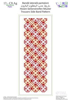 Bandă laterală Pantaloni – Broderie Românească Planșa 13