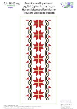 Bandă laterală Pantaloni – Broderie Românească Planșa 25
