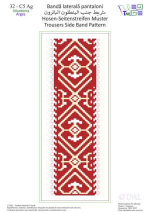 Bandă laterală Pantaloni – Broderie Românească Planșa 32